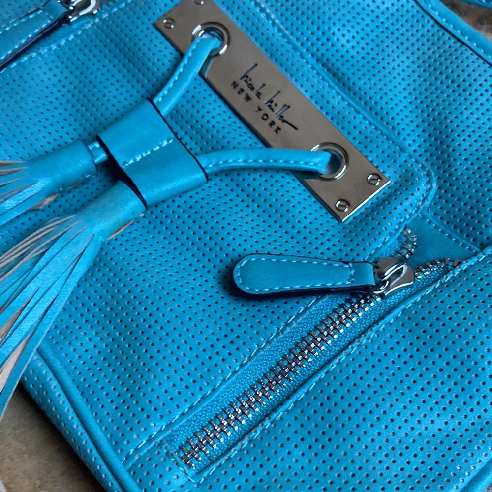 Nicole Miller New York teal purse handbag new fringe - Picture 4 of 16